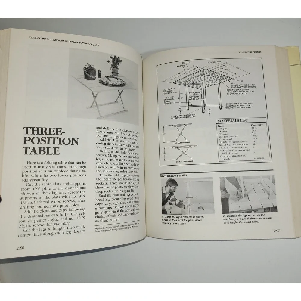 The Backyard Builder's Book‎ of Outdoor Building Projects Vintage 1987 Hardcover